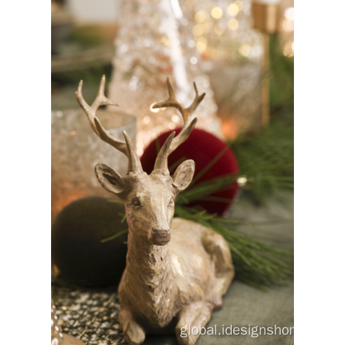 Indoor Decor With Resin Material Christmas Reindeer Indoor Decor Standing Holiday Animal Manufactory